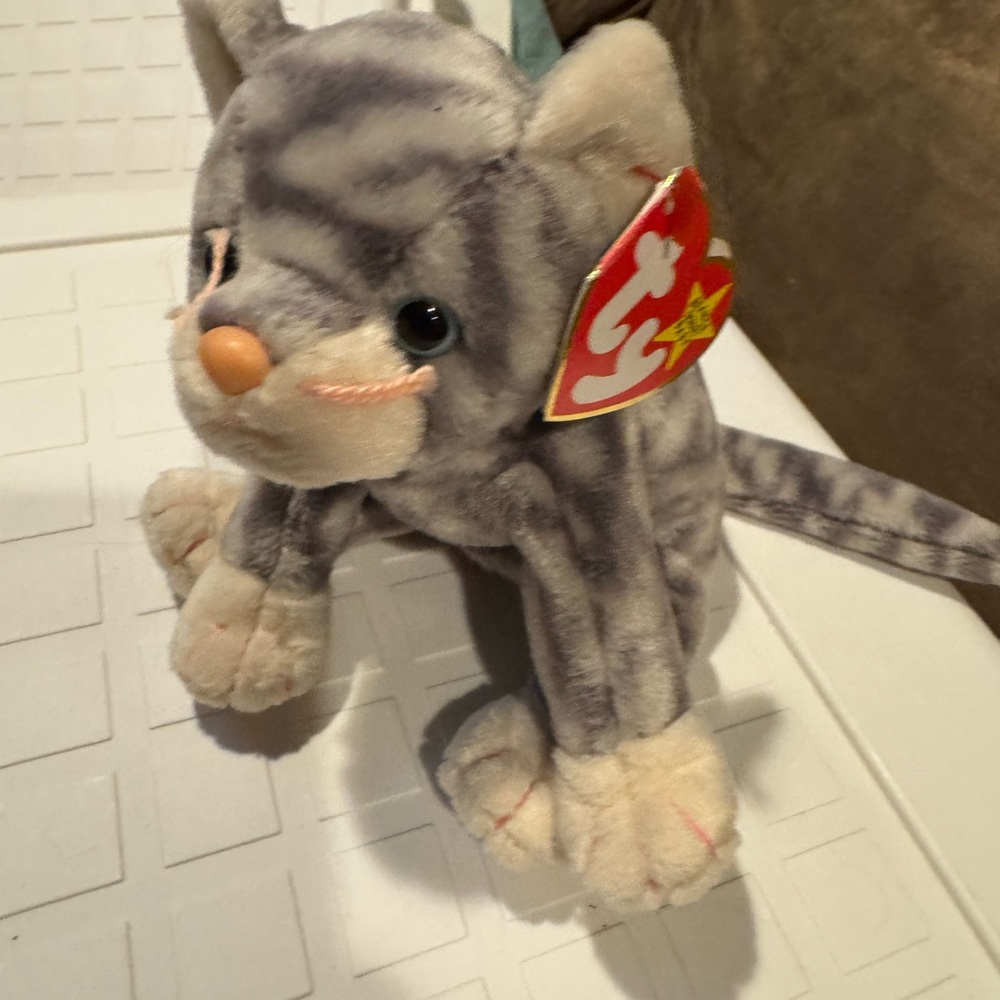 Ty Silver and White Cat Plush
